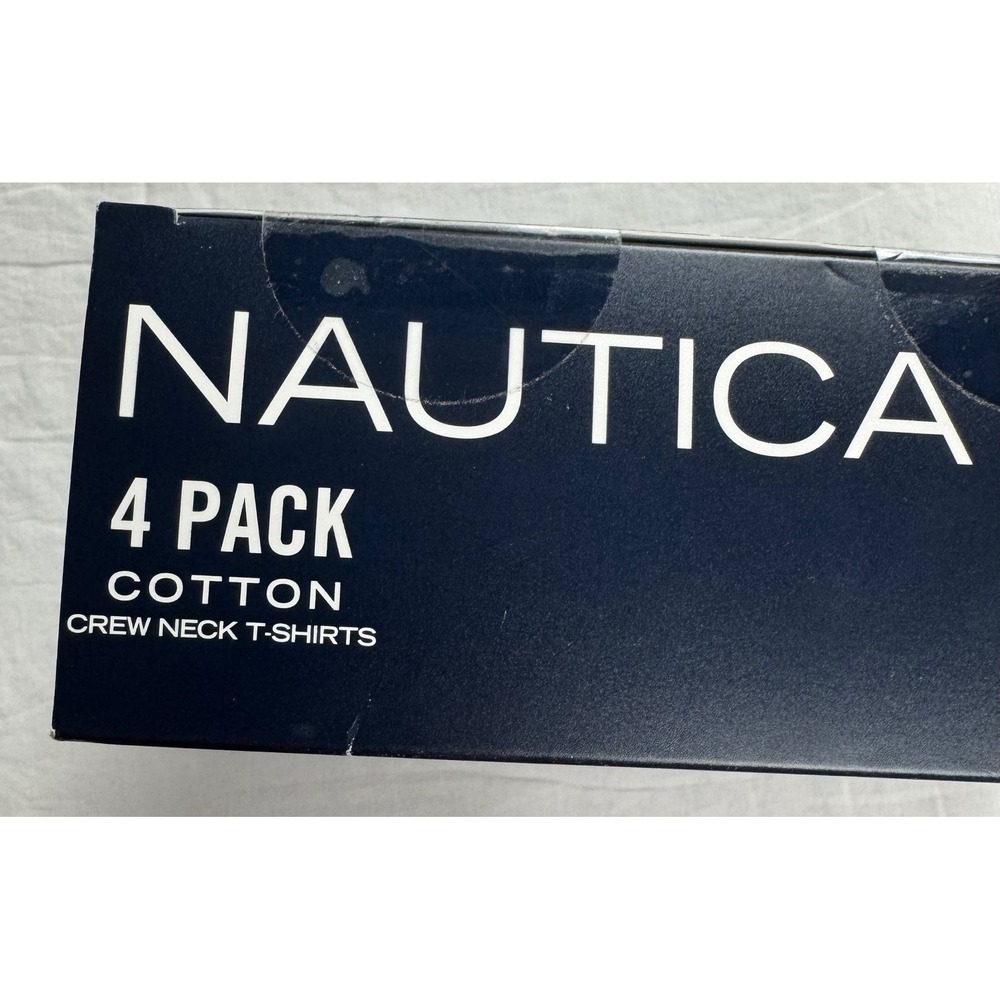 Nautica Mens 4 Pack Cotton Crew Neck T-Shirts Black White Classic Fit Medium M - Picture 5 of 10